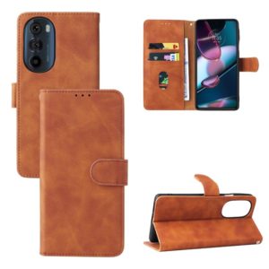 For Motorola Edge X30 Skin Feel Magnetic Buckle Calf Texture Leather Phone Case(Brown) (OEM)