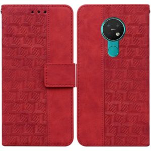 For Nokia 6.2 / 7.2 Geometric Embossed Leather Phone Case(Red) (OEM)