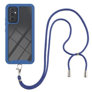 For Samsung Galaxy A82 5G Starry Sky Solid Color Series Shockproof PC + TPU Protective Case with Neck Strap(Blue) (OEM)