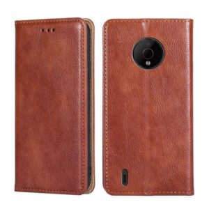 For Nokia C200 Gloss Oil Solid Color Magnetic Flip Leather Phone Case(Brown) (OEM)