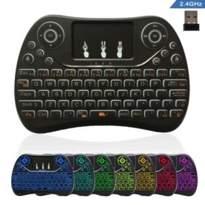 I8 Max 2.4GHz Mini Wireless Keyboard with Touchpad Rechargeable Fly Air Mouse Smart Game 7-color Backlit (OEM)