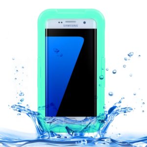 For Galaxy S7 Edge / G935 IPX8 Plastic + Silicone Transparent Waterproof Protective Case with Lanyard(Green) (OEM)