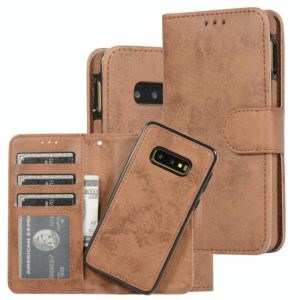 For Samsung Galaxy S10e Retro 2 in 1 Detachable Magnetic Horizontal Flip TPU + PU Leather Case with Holder & Card Slots & Photo Frame & Wallet(Brown) (OEM)