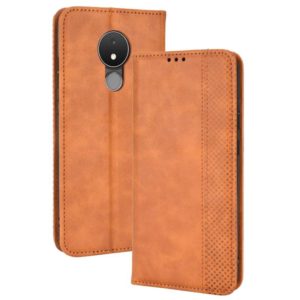 For Nokia C21 Magnetic Buckle Retro Crazy Horse Leather Phone Case(Brown) (OEM)