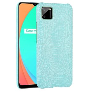 For Oppo Realme C11 Shockproof Crocodile Texture PC + PU Case(Light Green) (OEM)