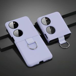 For Huawei P50 Pocket Ring Holder PC Phone Case(Purple) (OEM)