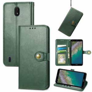 For Nokia C01 Plus Solid Color Leather Buckle Phone Case with Lanyard & Photo Frame & Card Slot & Wallet & Stand Function(Green) (OEM)