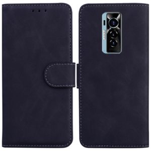 For Tecno Phantom X Skin Feel Pure Color Flip Leather Phone Case(Black) (OEM)