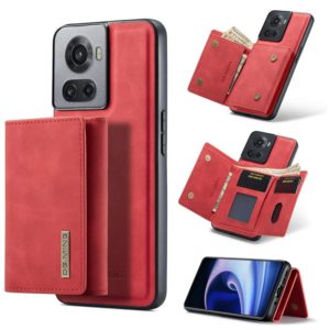For OnePlus Ace/10R DG.MING M1 Series 3-Fold Multi Card Wallet + Magnetic Phone Case(Red) (DG.MING) (OEM)