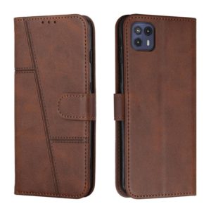 For Motorola Moto G50 5G Stitching Calf Texture Buckle Leather Phone Case(Brown) (OEM)