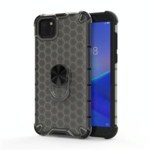 For Huawei Y5p 2020 Shockproof Honeycomb PC + TPU Ring Holder Protection Case(Grey) (OEM)