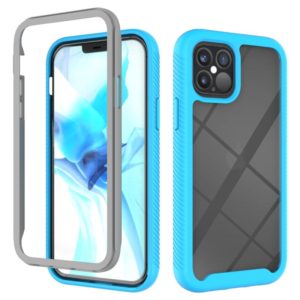 For iPhone 12 / 12 Pro Starry Sky Solid Color Series Shockproof PC + TPU Protective Case(Light Blue) (OEM)