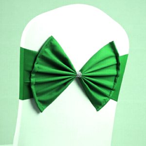 Spandex Chair Sash fit all chair Wedding Chair Sashes Bow Elastic Chair Ribbon Back Tie Bands for Wedding Party Ceremony Banquet(Dark Green) (OEM)