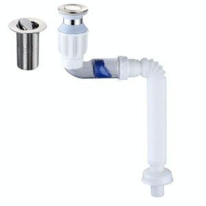 Household Deodorant Washbasin Water Pipe, Style: F White Without Basket and Overflow (OEM)
