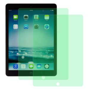 For iPad 9.7 (2018) 2 PCS 9H 2.5D Eye Protection Green Light Explosion-proof Tempered Glass Film (OEM)