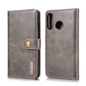 DG.MING Crazy Horse Texture Flip Detachable Magnetic Leather Case for Huawei P30 Lite, with Holder & Card Slots & Wallet (Grey) (DG.MING) (OEM)