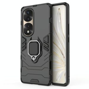 For Honor 70 Pro 5G Shockproof PC + TPU Phone Case with Magnetic Ring Holder(Black) (OEM)