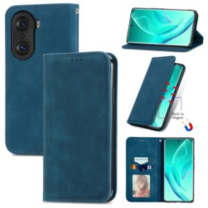 For Honor 60 Pro Retro Skin Feel Magnetic Horizontal Flip Leather Phone Case(Blue) (OEM)