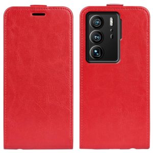 For ZTE Axon 40 Ultra R64 Texture Vertical Flip Leather Phone Case(Red) (OEM)