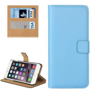 For iPhone 8 Plus & 7 Plus Genuine Split Horizontal Flip Leather Case with Holder & Card Slots & Wallet(Blue) (OEM)
