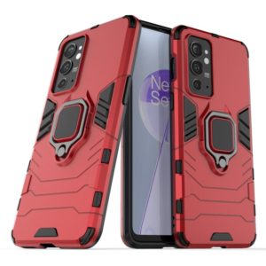 For OnePlus 9RT 5G PC + TPU Shockproof Protective Phone Case with Magnetic Ring Holder(Red) (OEM)