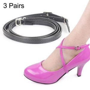 Cross Section High Heels Leather Shoes Anti-Heel Laces(Mirror Black) (OEM)