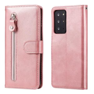 For Samsung Galaxy Note20 Ultra Fashion Calf Texture Zipper Horizontal Flip Leather Case with Stand & Card Slots & Wallet Function(Rose Gold) (OEM)