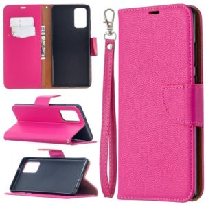 For Samsung Galaxy Note20 Litchi Texture Pure Color Horizontal Flip Leather Case with Holder & Card Slots & Wallet & Lanyard(Rose Red) (OEM)