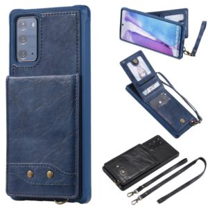 Vertical Flip Wallet Shockproof Back Cover Protective Case with Holder & Card Slots & Lanyard & Photos Frames For Samsung Galaxy Note20(Blue) (OEM)