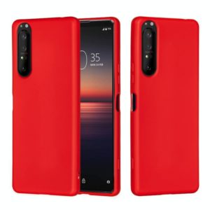 For Sony Xperia 5 Plus / Xperia 1 II Solid Color Liquid Silicone Dropproof Full Coverage Protective Case(Red) (OEM)