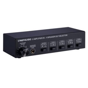 B032 2-in 4-out Power Amplifier Sound Switcher Speaker Lossless Sound Quality 300W Per Channel Switch Distributor Comparator with Headset Monitoring Function / Audio Input (OEM)
