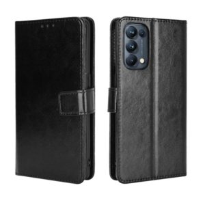 For OPPO Reno5 Pro 5G Retro Crazy Horse Texture Horizontal Flip Leather Case with Holder & Card Slots & Photo Frame(Black) (OEM)