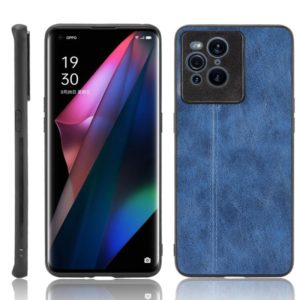 For OPPO Find X3 / Find X3 Pro Shockproof Sewing Cow Pattern Skin PC + PU + TPU Case(Blue) (OEM)