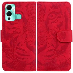 For Infinix Hot 12 Play Tiger Embossing Pattern Horizontal Flip Leather Phone Case(Red) (OEM)