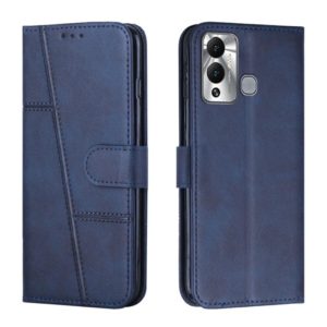 For Infinix Hot 12 Play Stitching Calf Texture Buckle Leather Phone Case(Blue) (OEM)