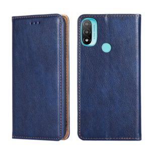 For Motorola Moto E20 Gloss Oil Solid Color Magnetic Leather Phone Case(Blue) (OEM)