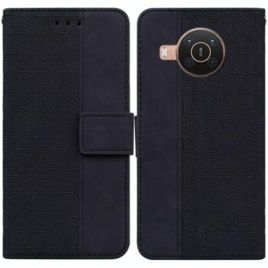 For Nokia X10 / X20 Geometric Embossed Leather Phone Case(Black) (OEM)
