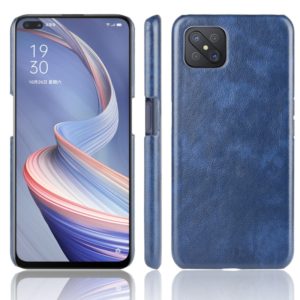 For OPPO A92s Shockproof Litchi Texture PC + PU Case(Blue) (OEM)