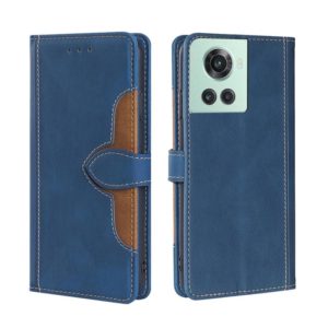 For OnePlus Ace / 10R Skin Feel Magnetic Buckle Leather Phone Case(Blue) (OEM)