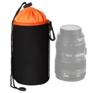 SLR Camera Lens Bag Micro Single Lens Bag Lens Inner Bile Bag Waterproof Protective Case Plus Velvet Thickening, Diameter: 10cm, Height: 18cm(Orange) (OEM)