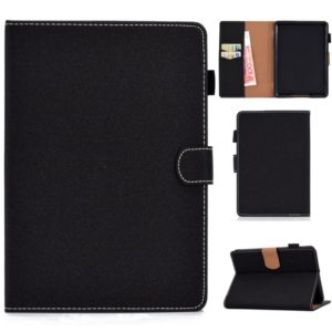 For Kindle Paperwhite 4 / 3 / 2 / 1 Solid Color Tablet PC Universal Magnetic Horizontal Flip Leather Case with Card Slots & Holder(Black) (OEM)