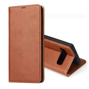 Dermis Texture PU Horizontal Flip Leather Case for Galaxy S10, with Holder & Card Slots & Wallet(Brown) (OEM)