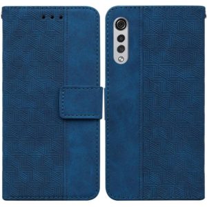 For LG Velvet / G9 5G / 4G Geometric Embossed Leather Phone Case(Blue) (OEM)