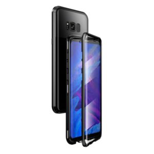 For Samsung Galaxy S8+ Magnetic Metal Frame Double-sided Tempered Glass Case(Black) (OEM)