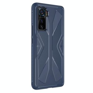 For vivo iQOO 5 Butterfly Shadow Shockproof Rubber TPU Protective Case(Blue) (OEM)