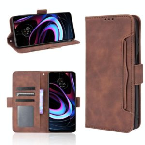 For Motorola Edge 2021 Skin Feel Calf Pattern Horizontal Flip Leather Case with Holder & Card Slots & Photo Frame(Brown) (OEM)