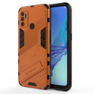 For OPPO A53 4G Punk Armor 2 in 1 PC + TPU Shockproof Case with Invisible Holder(Orange) (OEM)