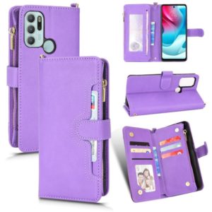 For Motorola Moto G60s Litchi Texture Zipper Leather Phone Case(Purple) (OEM)