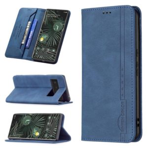 For Google Pixel 6 Pro Magnetic RFID Blocking Anti-Theft Leather Case with Holder & Card Slots & Wallet(Blue) (OEM)