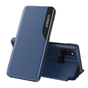 For Galaxy M31/M30S/M21 Attraction Flip Holder Leather Phone Case(Blue) (OEM)